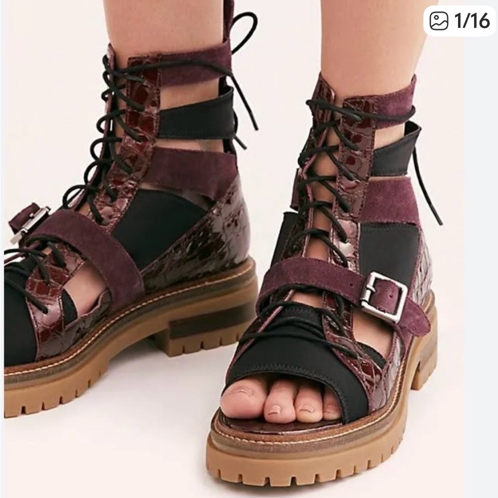 Free People Mandi Boot Sandals Brown Size EU 36